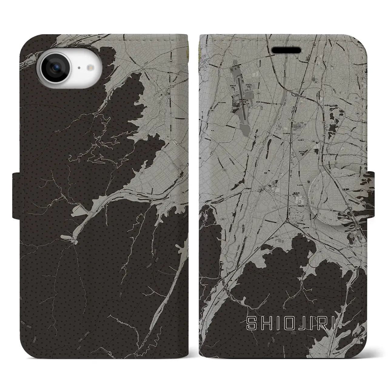 【塩尻(長野県)】地図柄iPhoneケース(手帳タイプ)