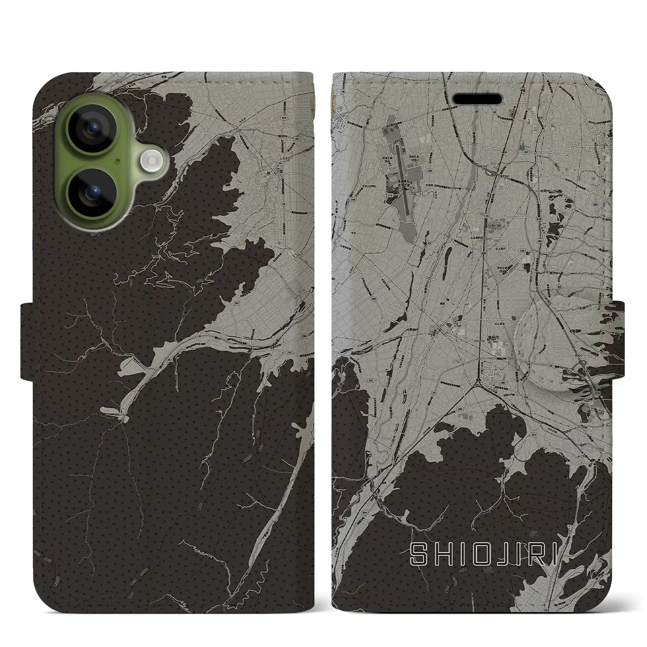 【塩尻(長野県)】地図柄iPhoneケース(手帳タイプ)