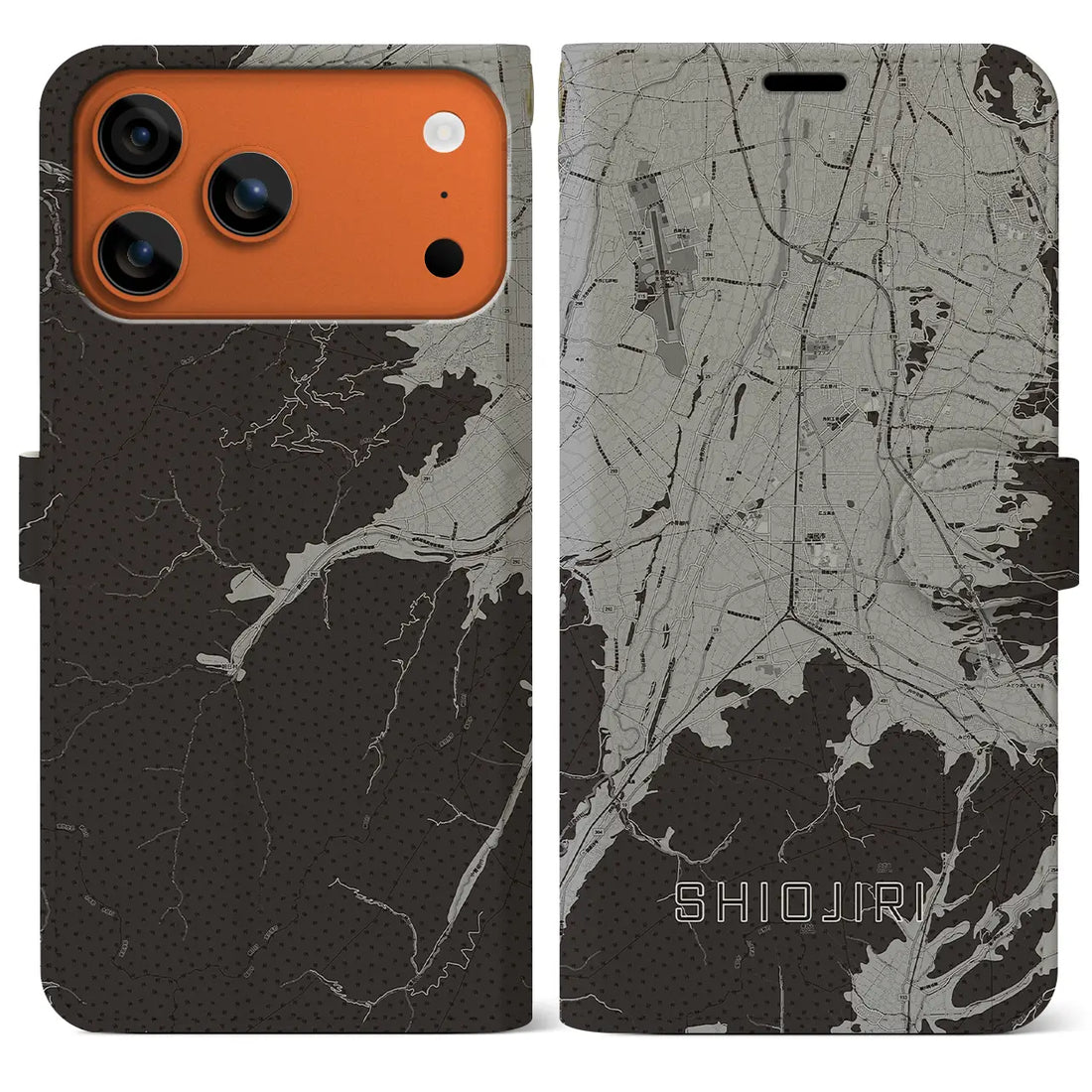 【塩尻(長野県)】地図柄iPhoneケース(手帳タイプ)