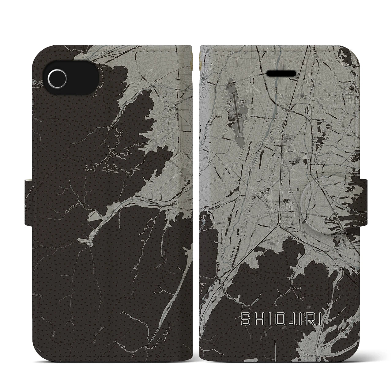 【塩尻(長野県)】地図柄iPhoneケース(手帳タイプ)