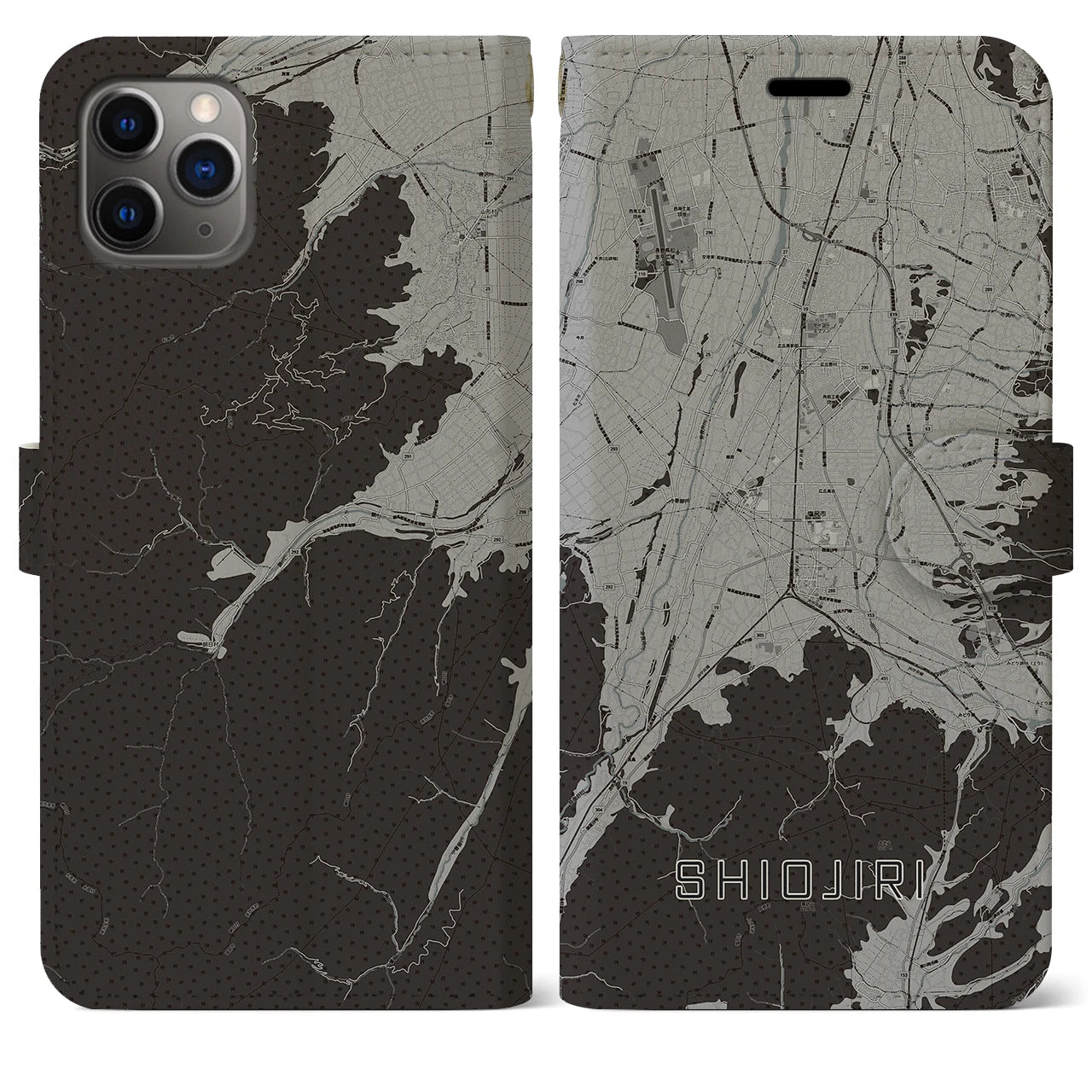 【塩尻(長野県)】地図柄iPhoneケース(手帳タイプ)