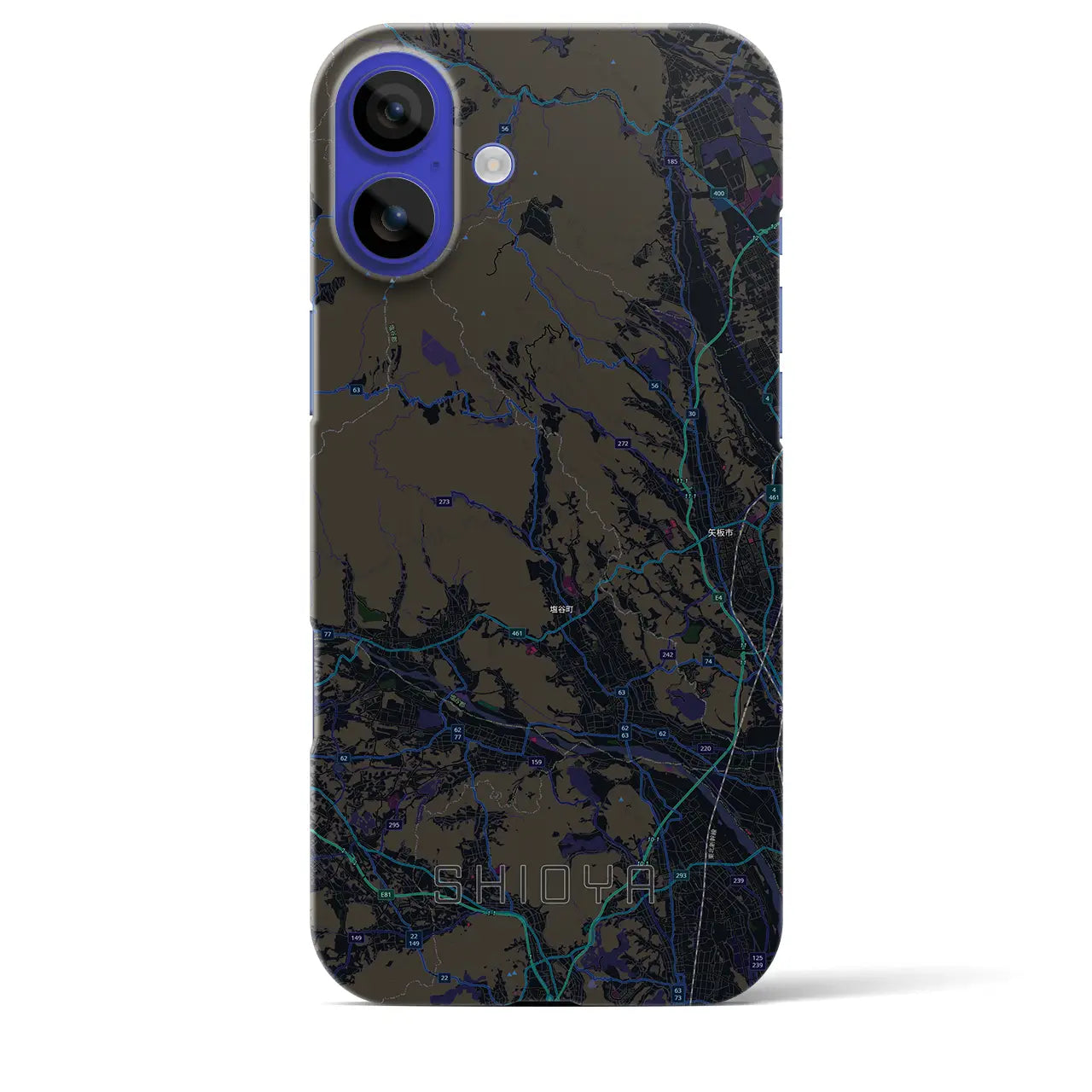 【塩谷(栃木県)】地図柄iPhoneケース(バックカバータイプ)