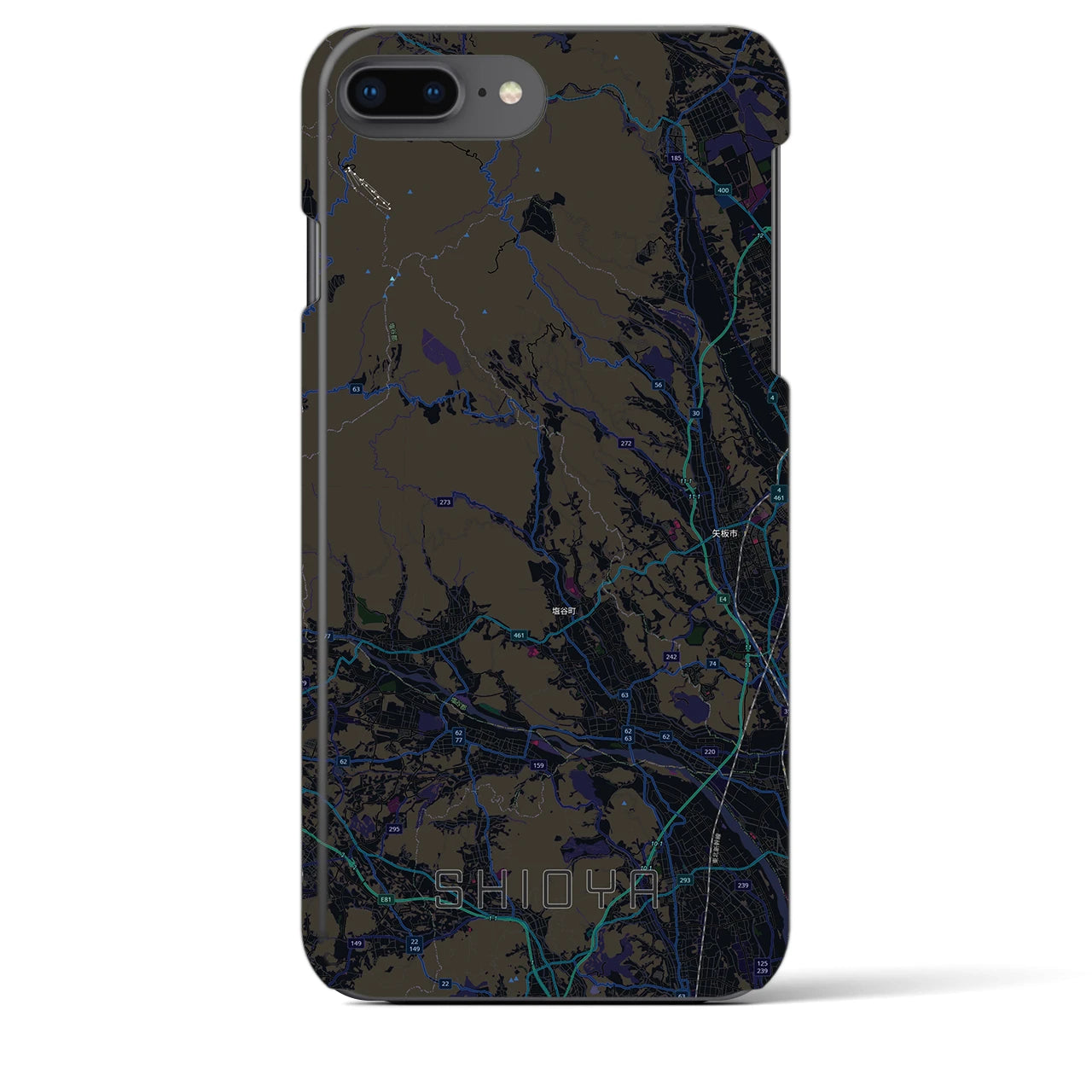 【塩谷(栃木県)】地図柄iPhoneケース(バックカバータイプ)