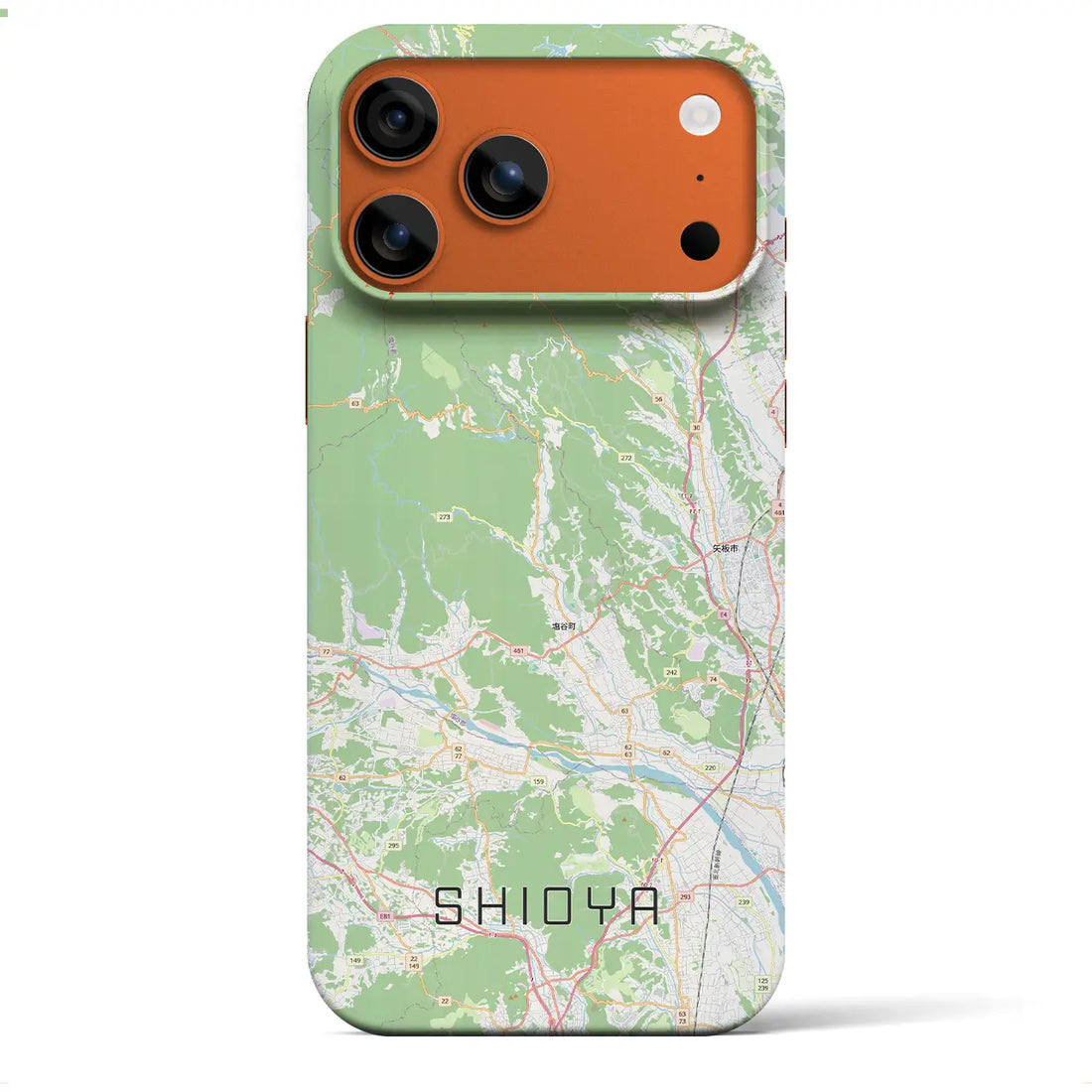 【塩谷(栃木県)】地図柄iPhoneケース(バックカバータイプ)ブラック・iPhone 17 Pro Max 用
