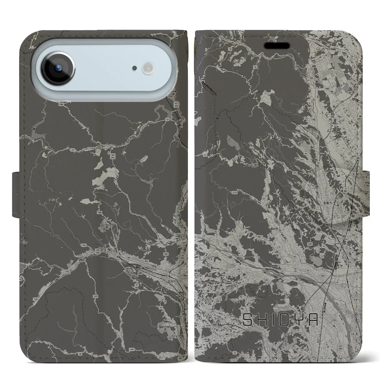 【塩谷(栃木県)】地図柄iPhoneケース(手帳タイプ)