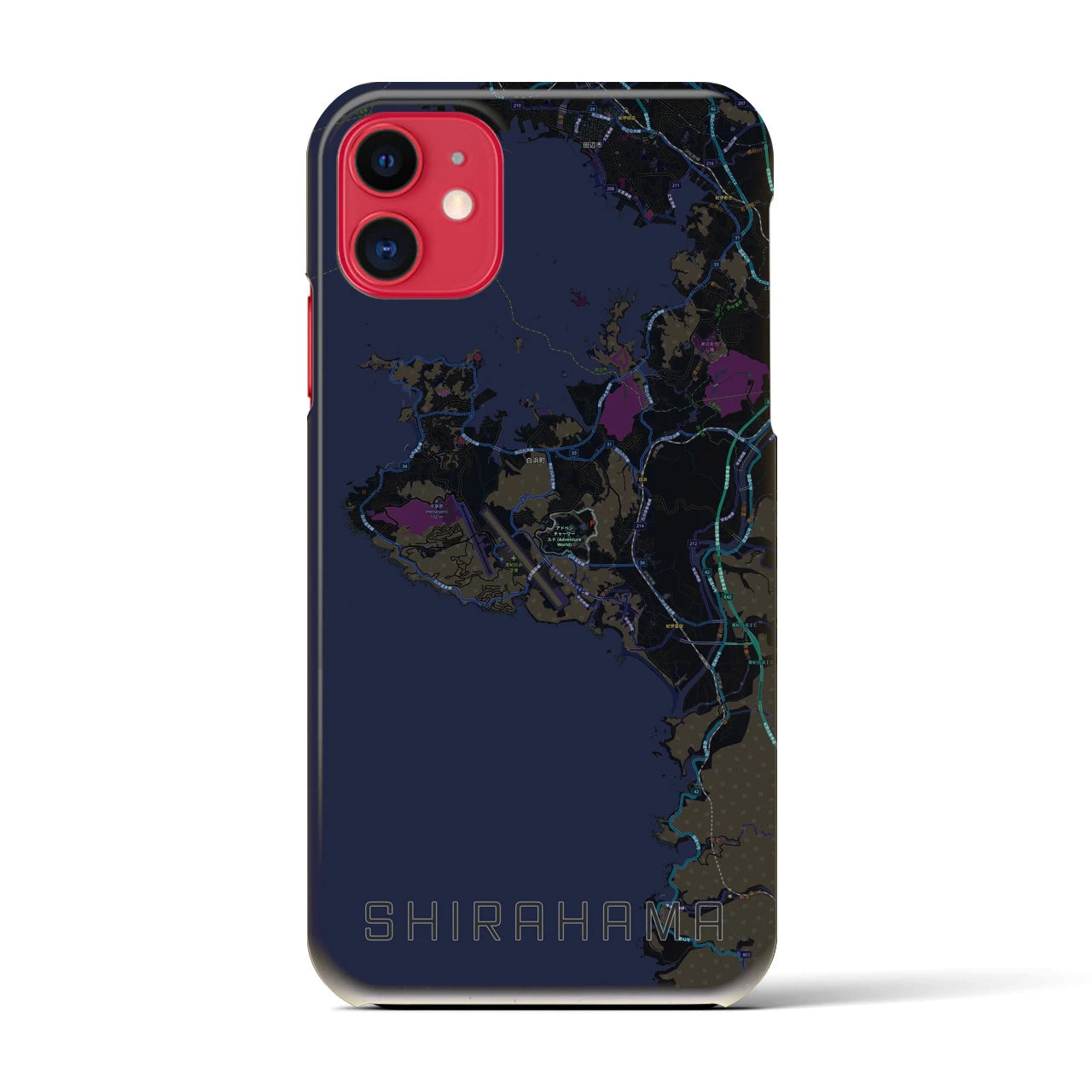 【白浜(和歌山県)】地図柄iPhoneケース(バックカバータイプ)