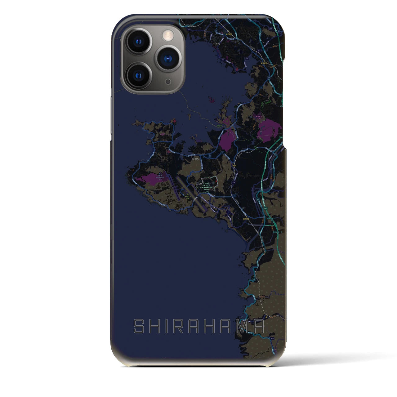 【白浜(和歌山県)】地図柄iPhoneケース(バックカバータイプ)