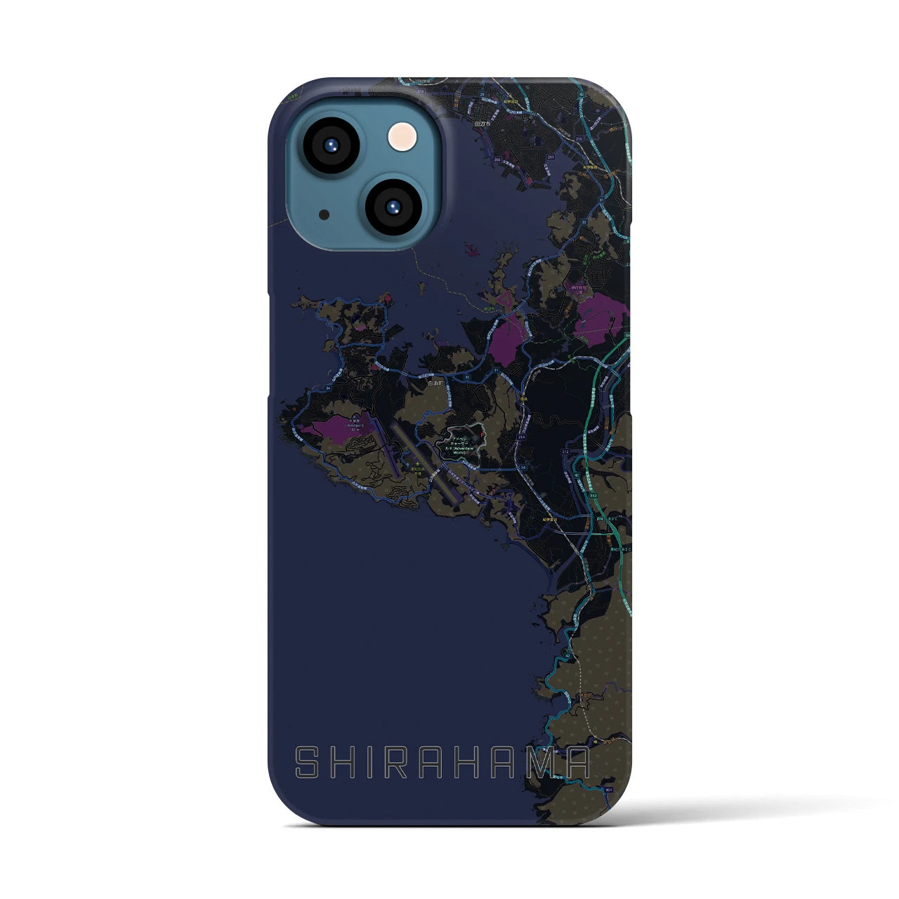 【白浜(和歌山県)】地図柄iPhoneケース(バックカバータイプ)