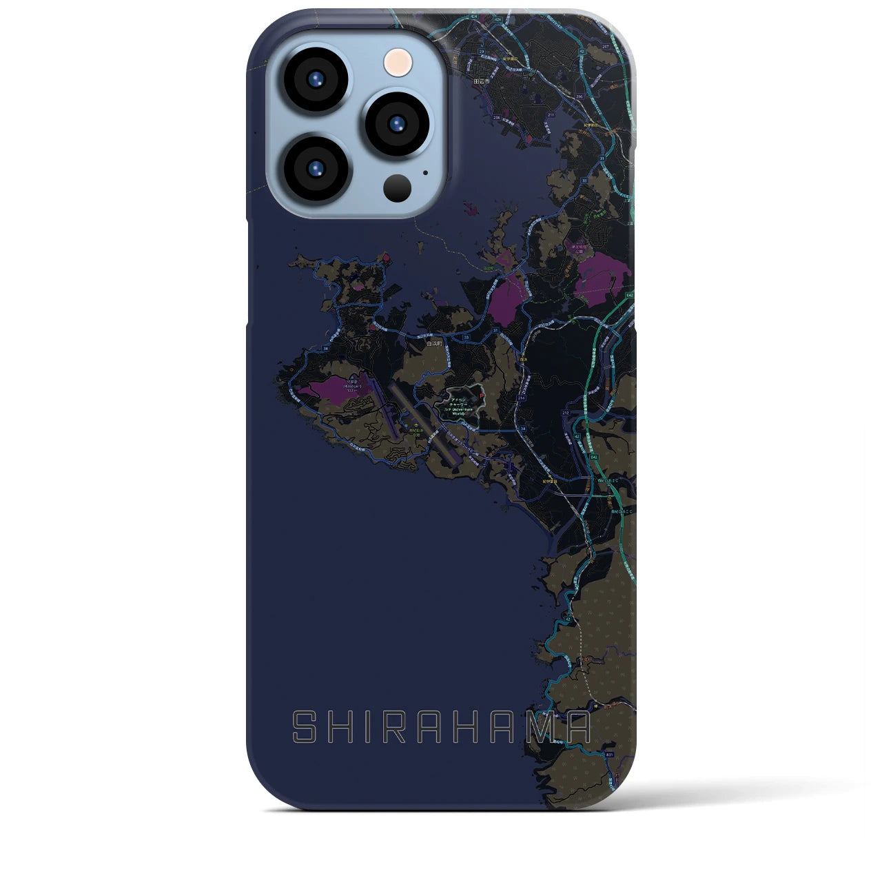 【白浜(和歌山県)】地図柄iPhoneケース(バックカバータイプ)