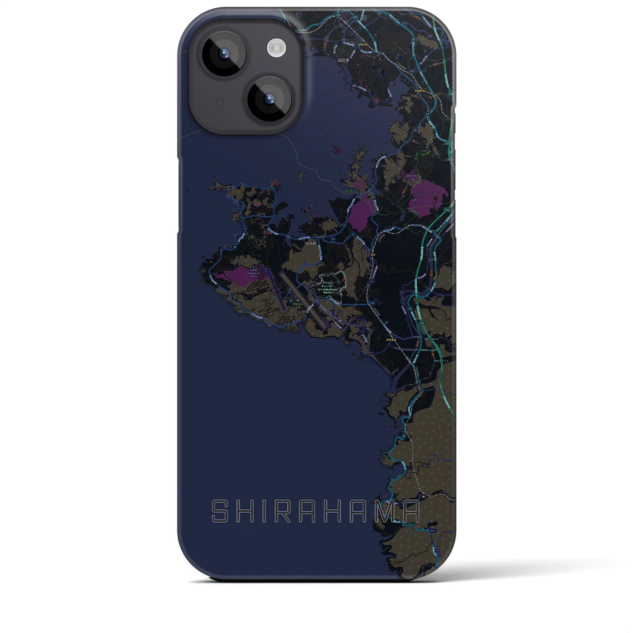 【白浜(和歌山県)】地図柄iPhoneケース(バックカバータイプ)