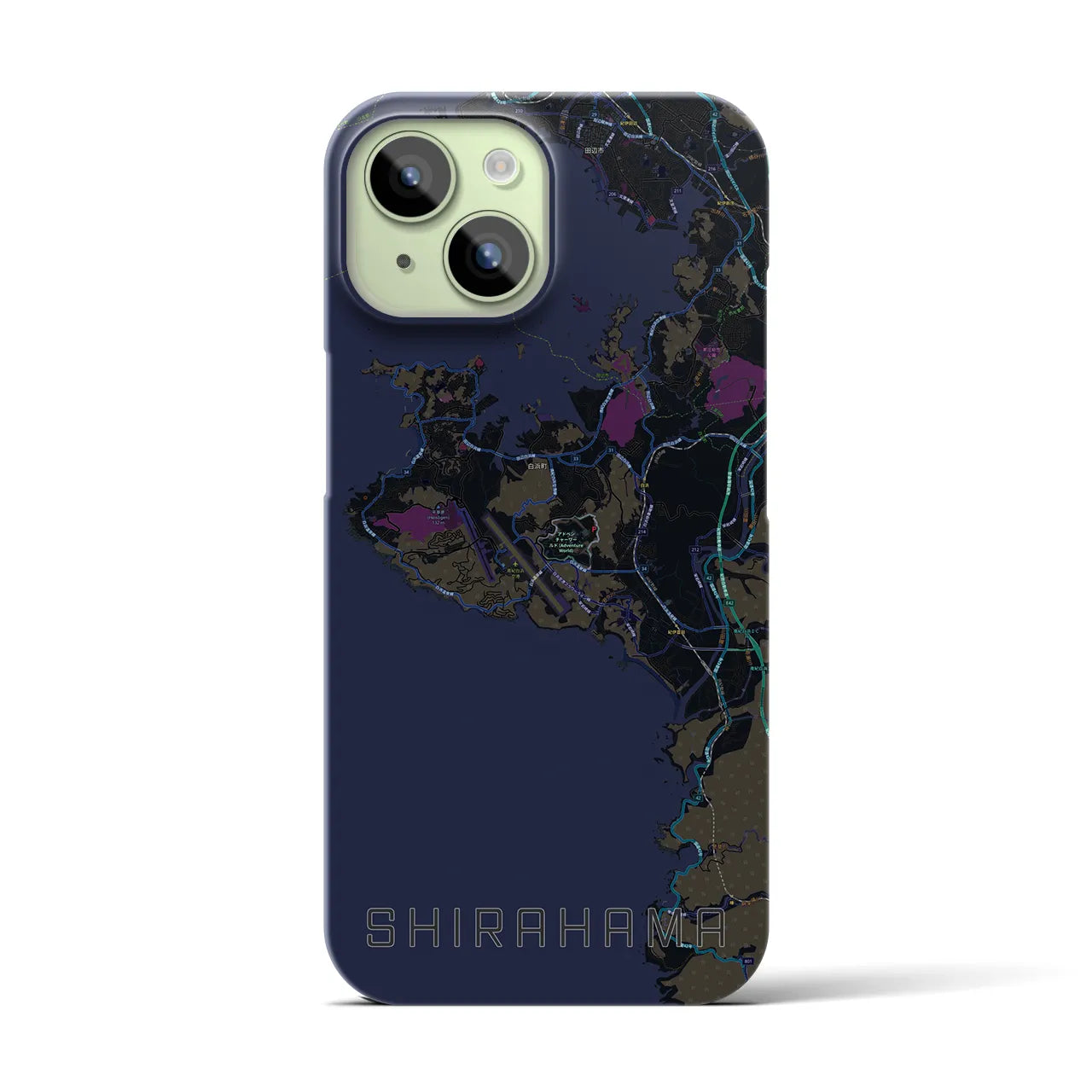 【白浜(和歌山県)】地図柄iPhoneケース(バックカバータイプ)