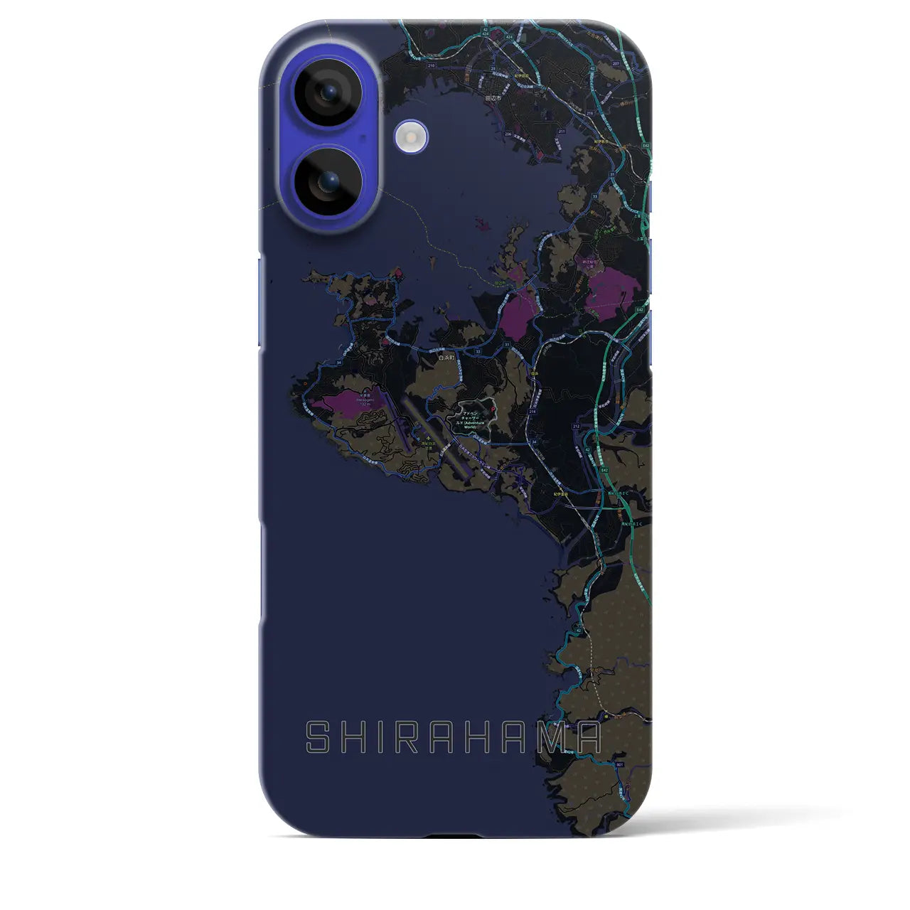 【白浜(和歌山県)】地図柄iPhoneケース(バックカバータイプ)