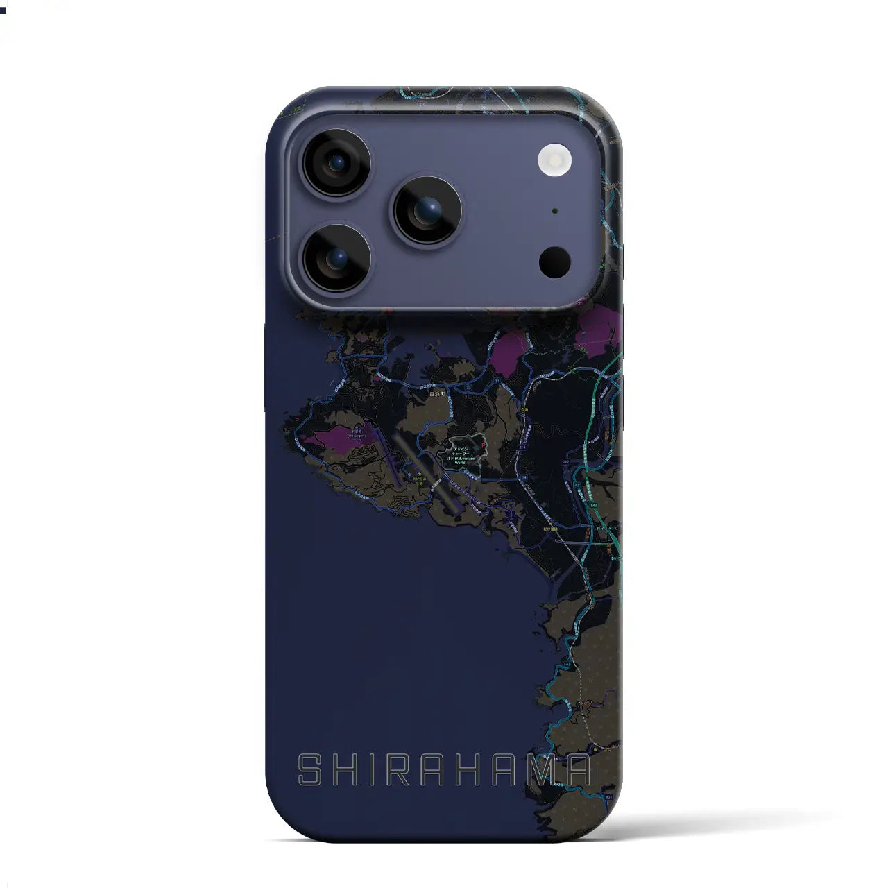 【白浜(和歌山県)】地図柄iPhoneケース(バックカバータイプ)