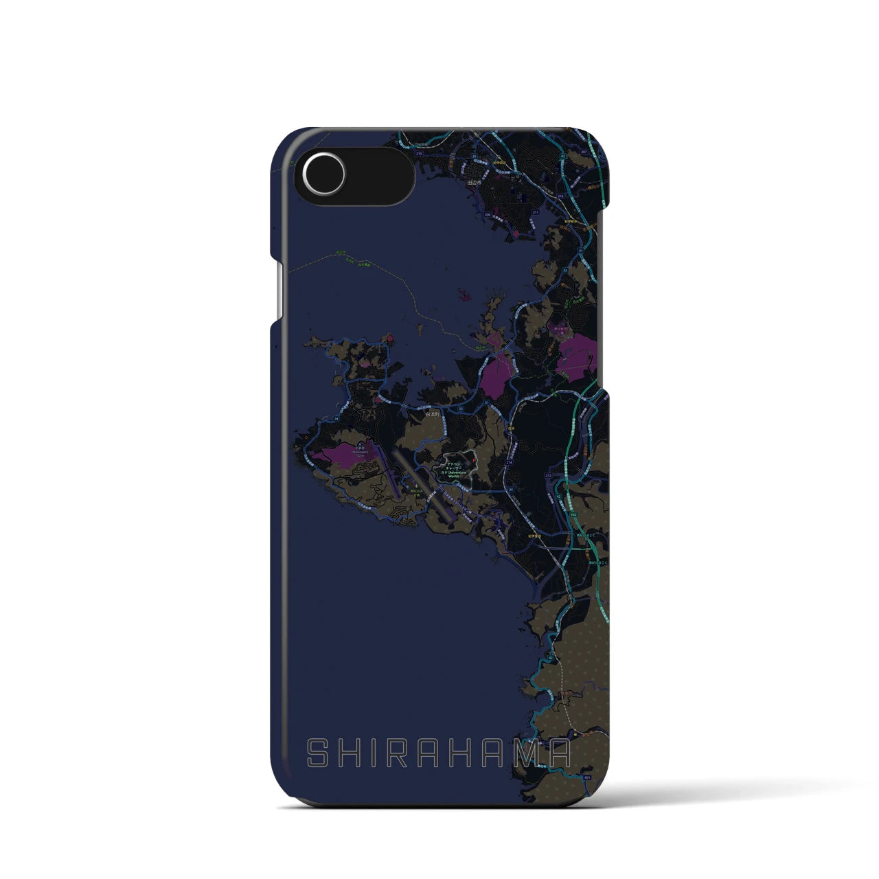 【白浜(和歌山県)】地図柄iPhoneケース(バックカバータイプ)