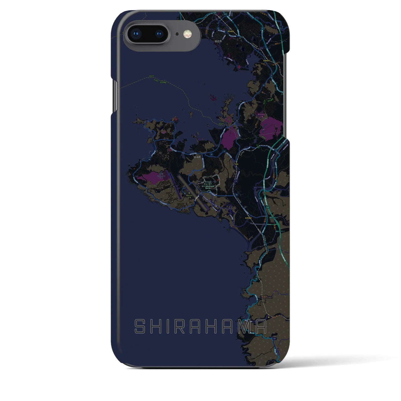 【白浜(和歌山県)】地図柄iPhoneケース(バックカバータイプ)