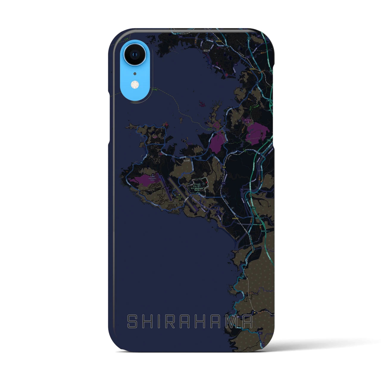 【白浜(和歌山県)】地図柄iPhoneケース(バックカバータイプ)