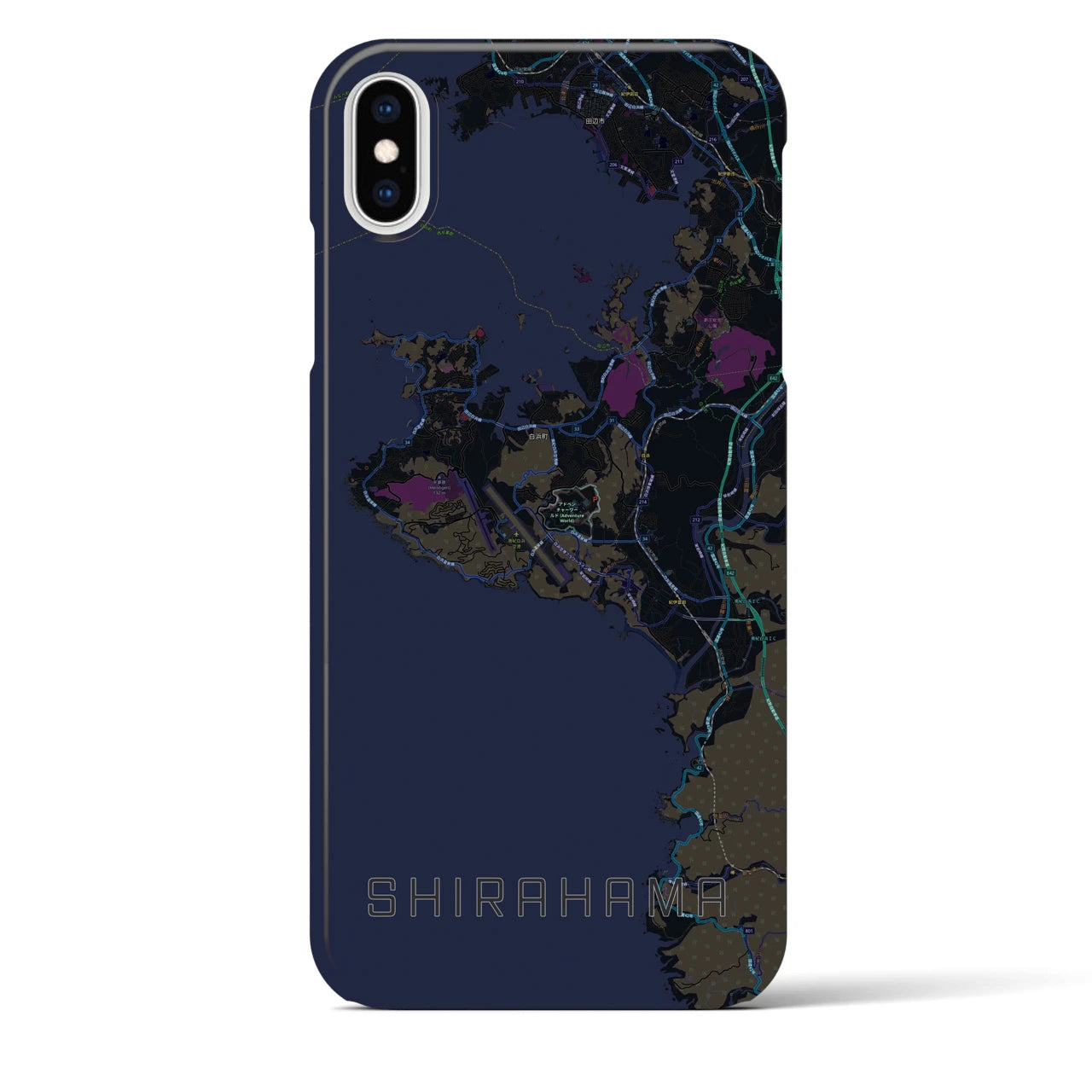 【白浜(和歌山県)】地図柄iPhoneケース(バックカバータイプ)
