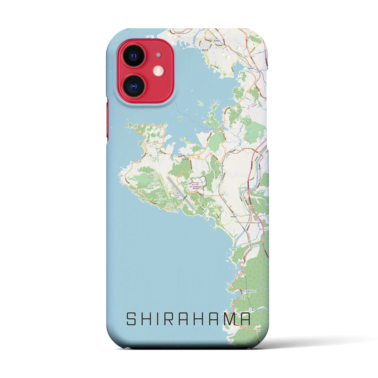 【白浜(和歌山県)】地図柄iPhoneケース(バックカバータイプ)