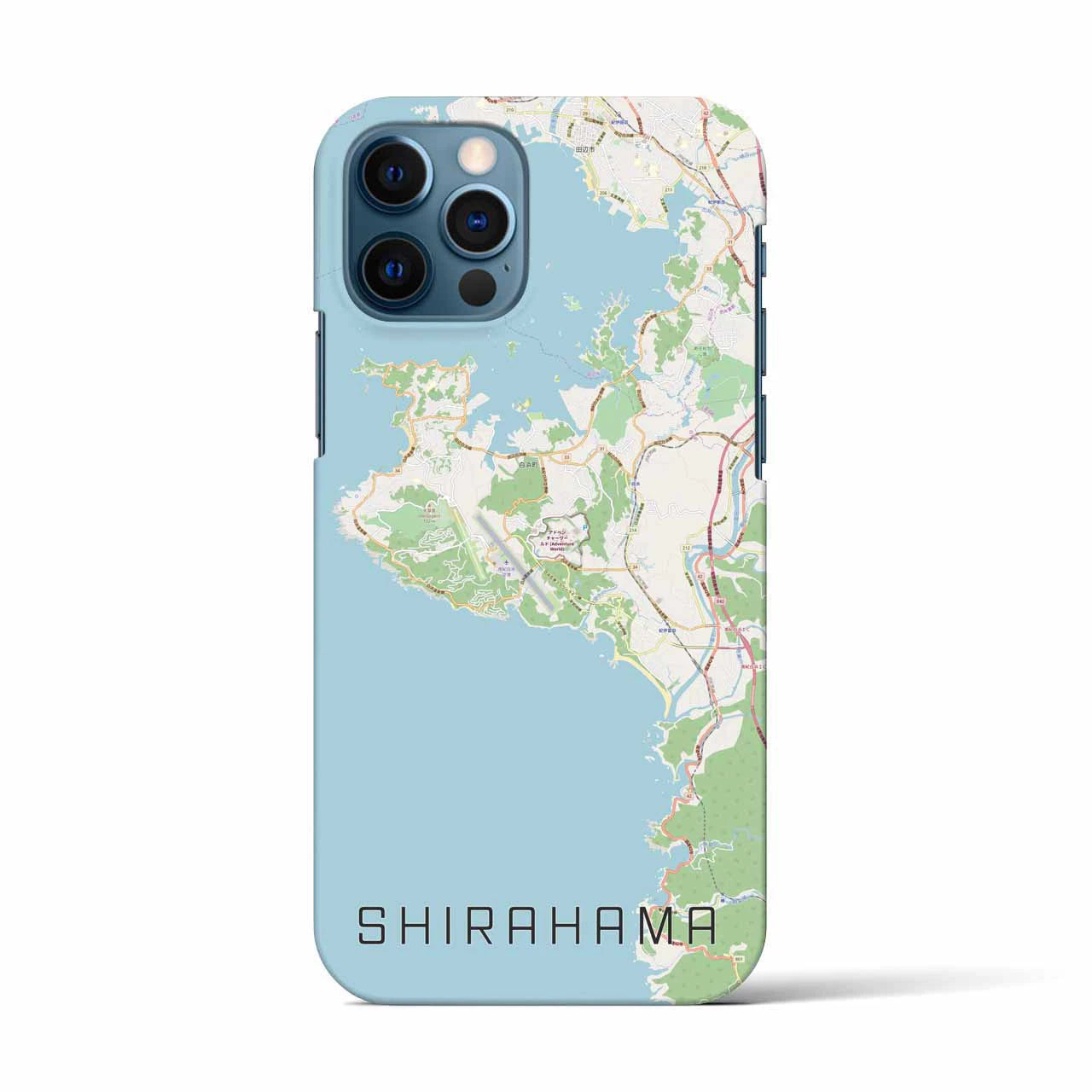 【白浜(和歌山県)】地図柄iPhoneケース(バックカバータイプ)