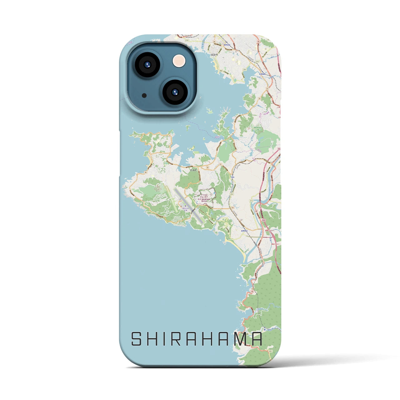 【白浜(和歌山県)】地図柄iPhoneケース(バックカバータイプ)