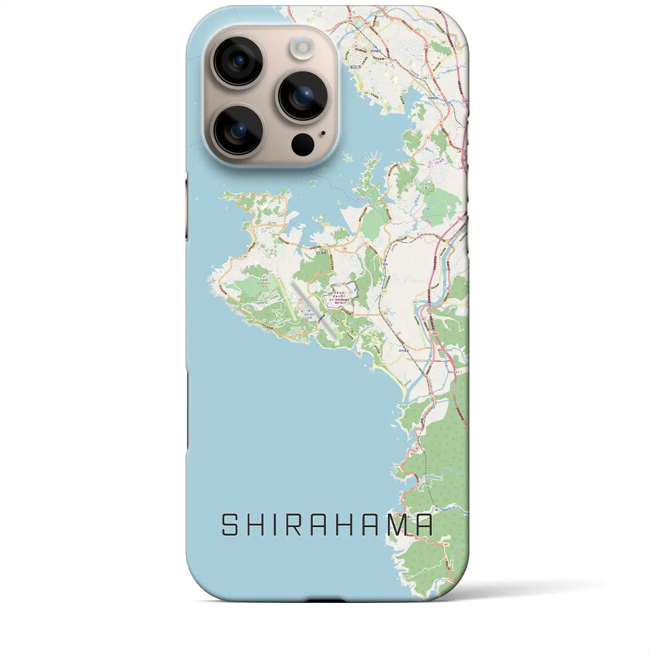 【白浜(和歌山県)】地図柄iPhoneケース(バックカバータイプ)