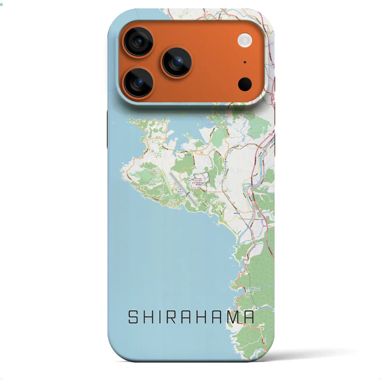 【白浜(和歌山県)】地図柄iPhoneケース(バックカバータイプ)ブラック・iPhone 17 Pro Max 用