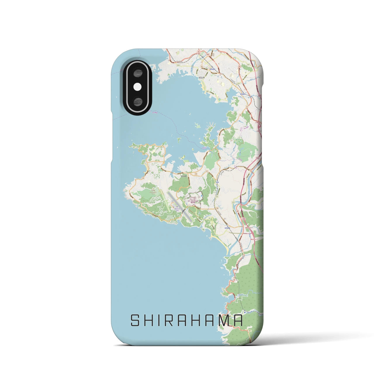 【白浜(和歌山県)】地図柄iPhoneケース(バックカバータイプ)