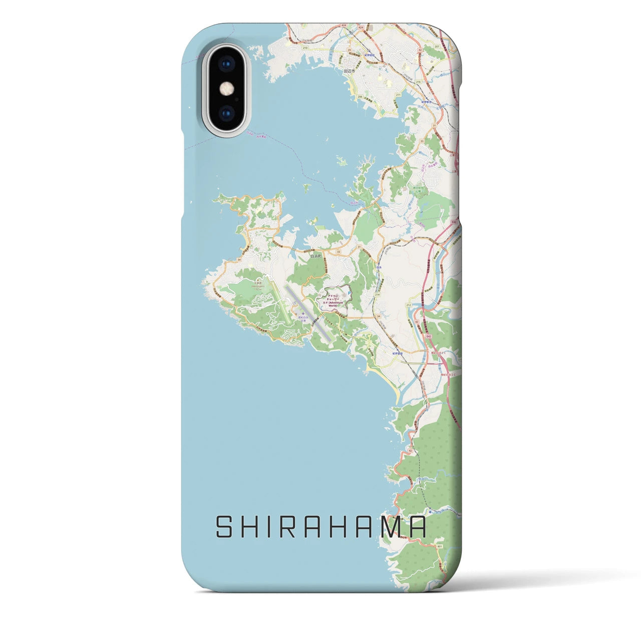 【白浜(和歌山県)】地図柄iPhoneケース(バックカバータイプ)