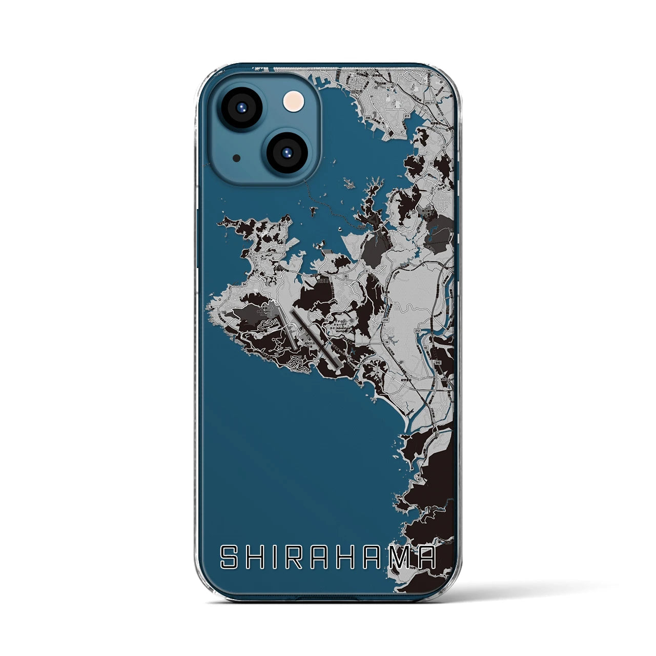 【白浜(和歌山県)】地図柄iPhoneケース(クリアタイプ)