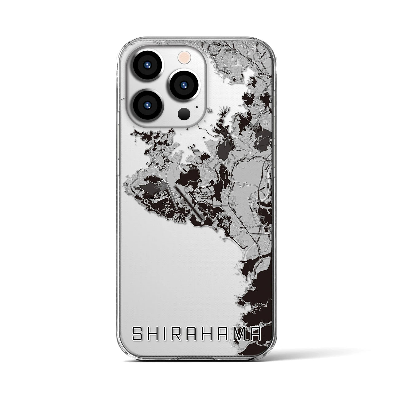【白浜(和歌山県)】地図柄iPhoneケース(クリアタイプ)