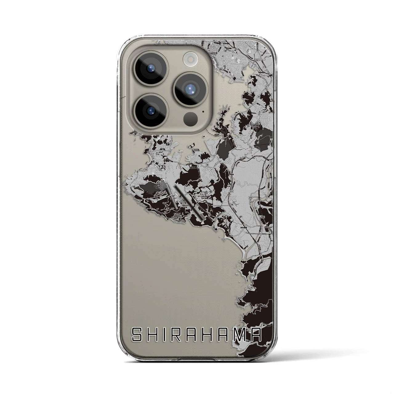 【白浜(和歌山県)】地図柄iPhoneケース(クリアタイプ)