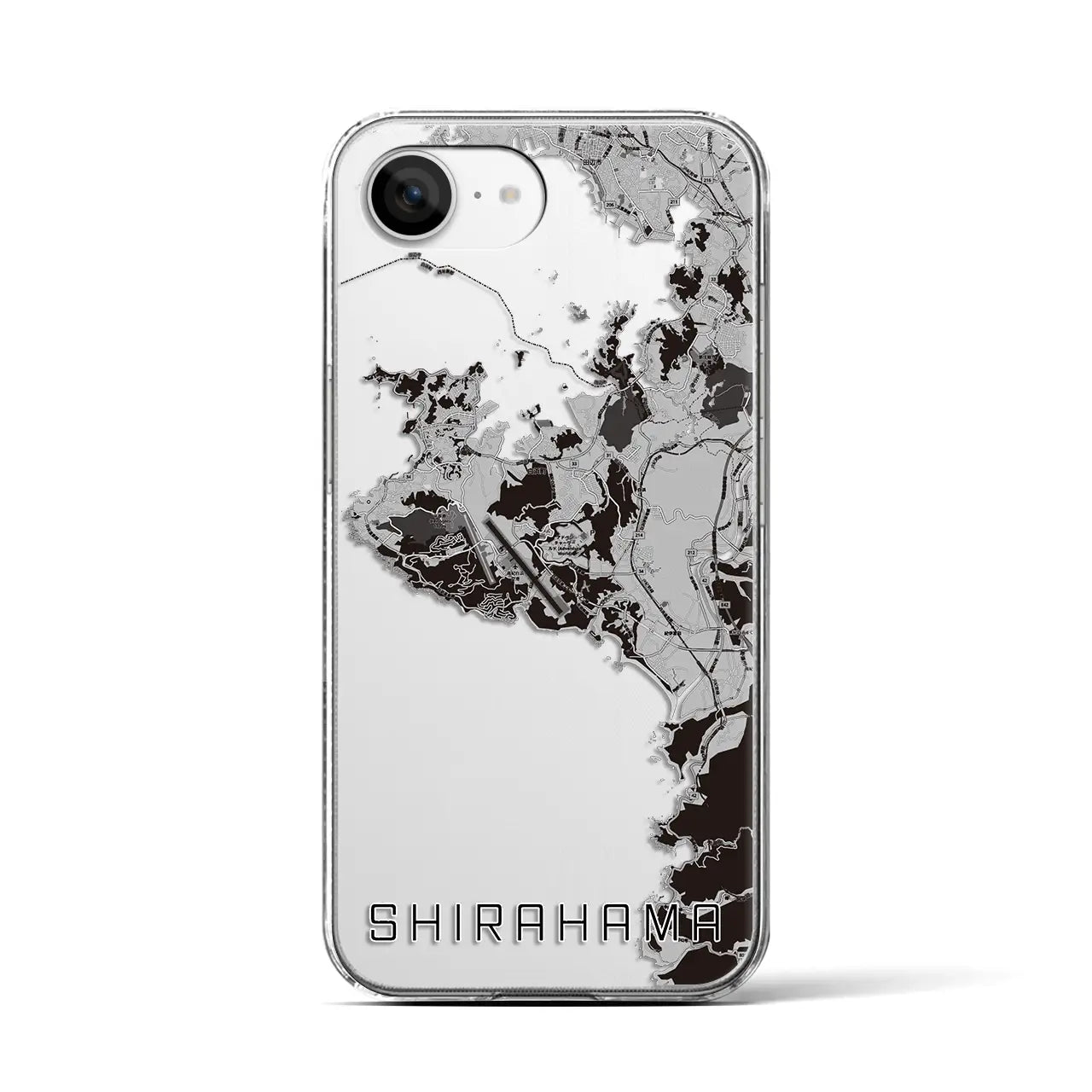 【白浜(和歌山県)】地図柄iPhoneケース(クリアタイプ)