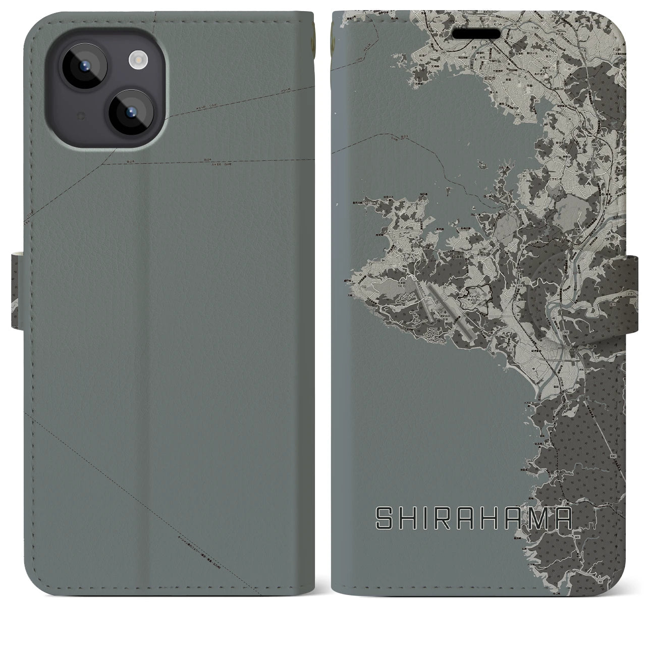 【白浜(和歌山県)】地図柄iPhoneケース(手帳タイプ)