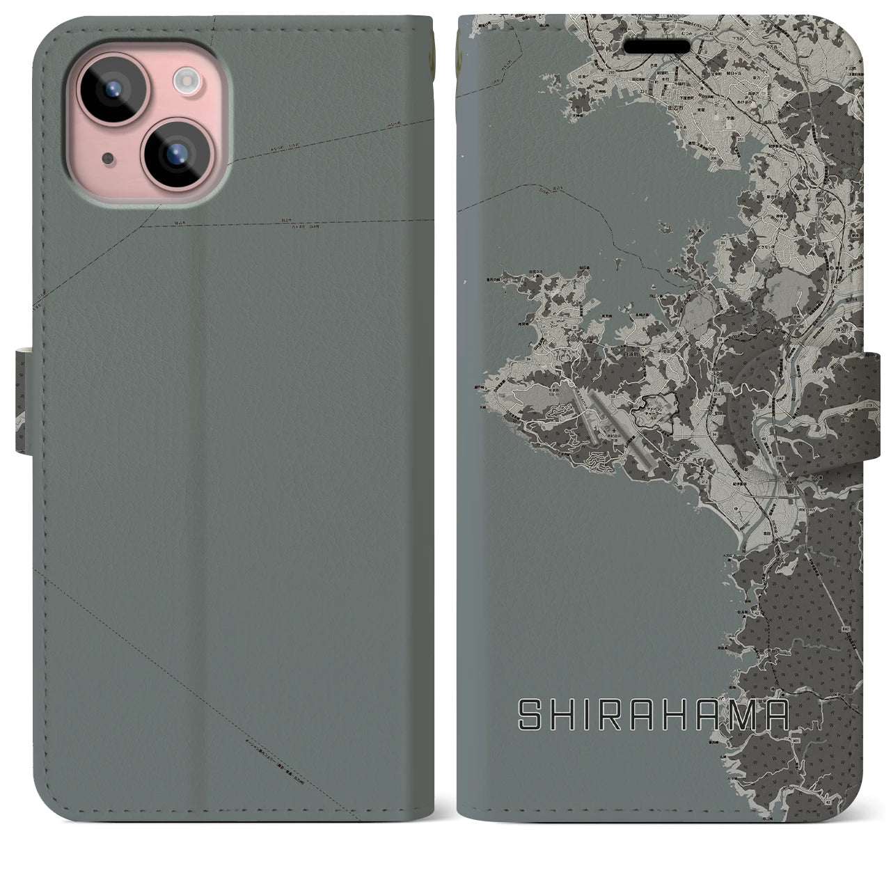 【白浜(和歌山県)】地図柄iPhoneケース(手帳タイプ)