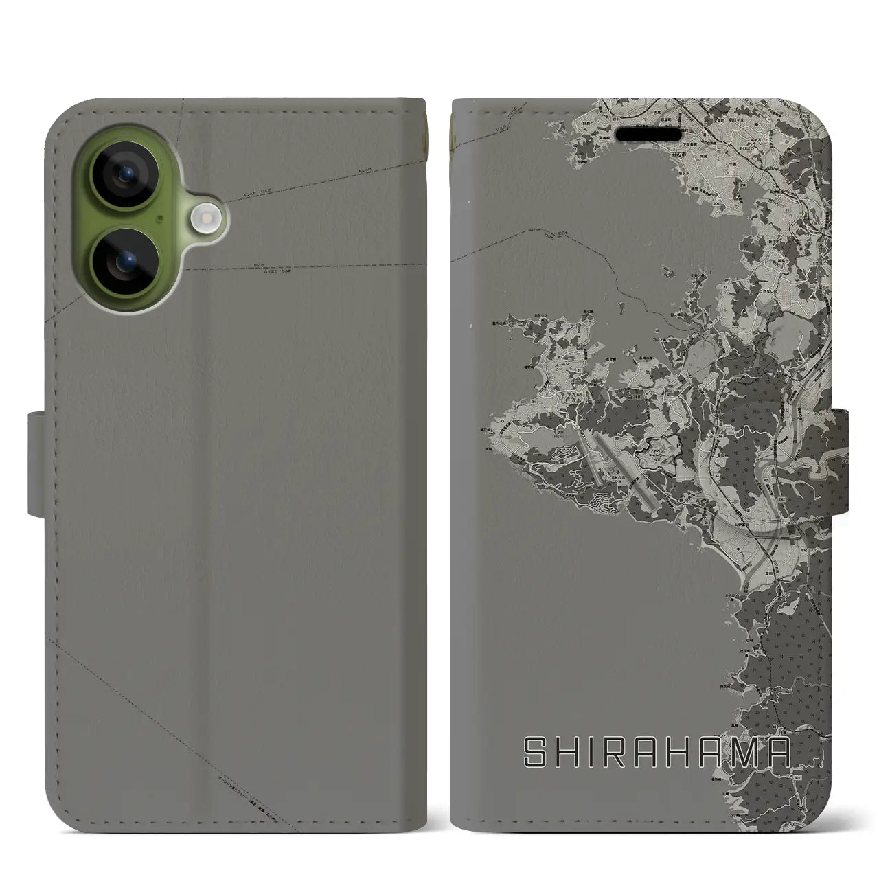 【白浜(和歌山県)】地図柄iPhoneケース(手帳タイプ)