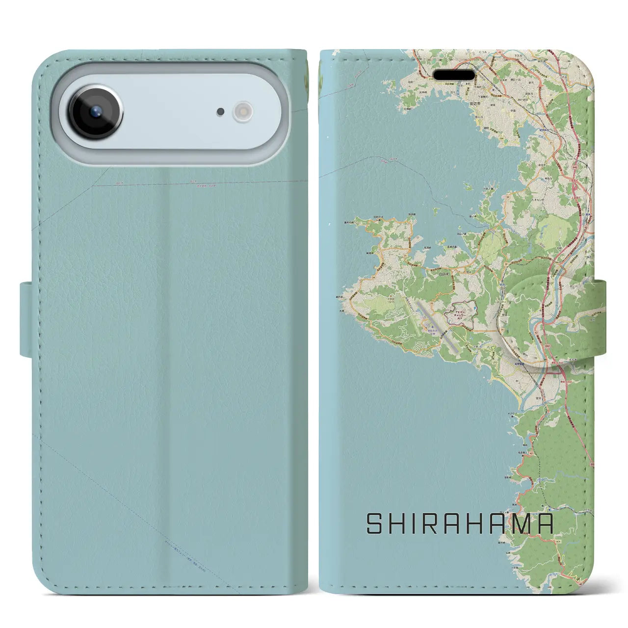 【白浜(和歌山県)】地図柄iPhoneケース(手帳タイプ)