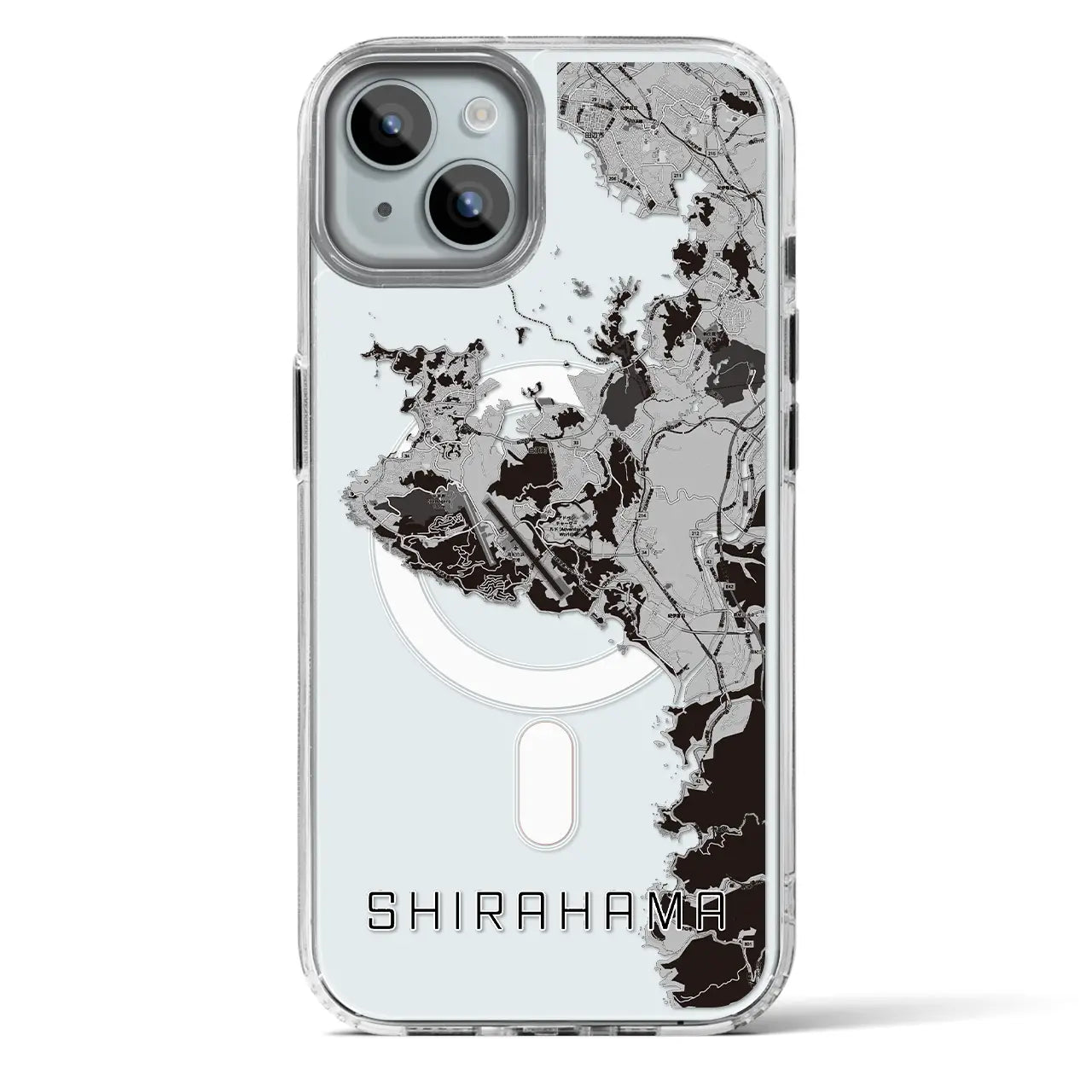【白浜(和歌山県)】地図柄iPhoneケース(MagSafeタイプ)