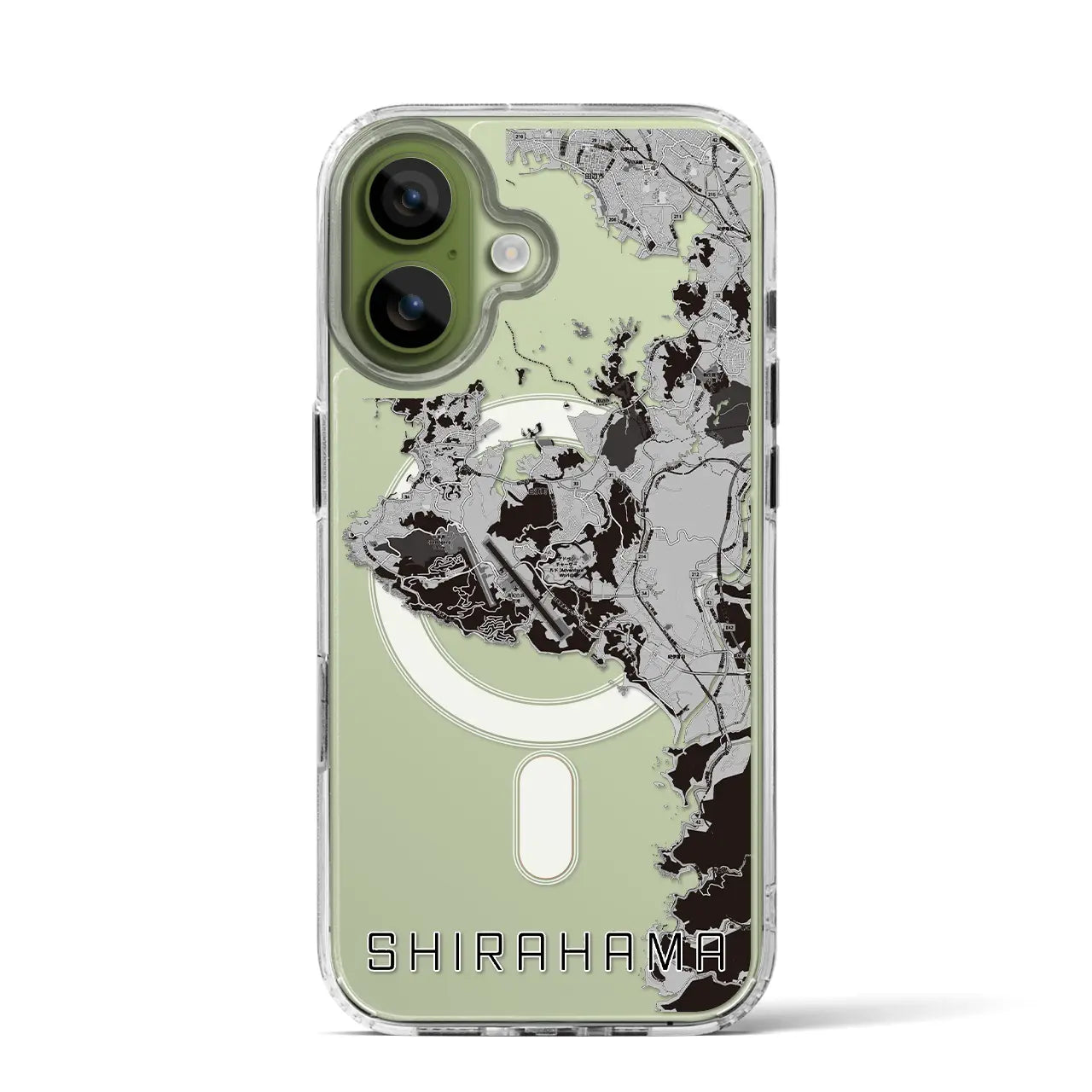 【白浜(和歌山県)】地図柄iPhoneケース(MagSafeタイプ)