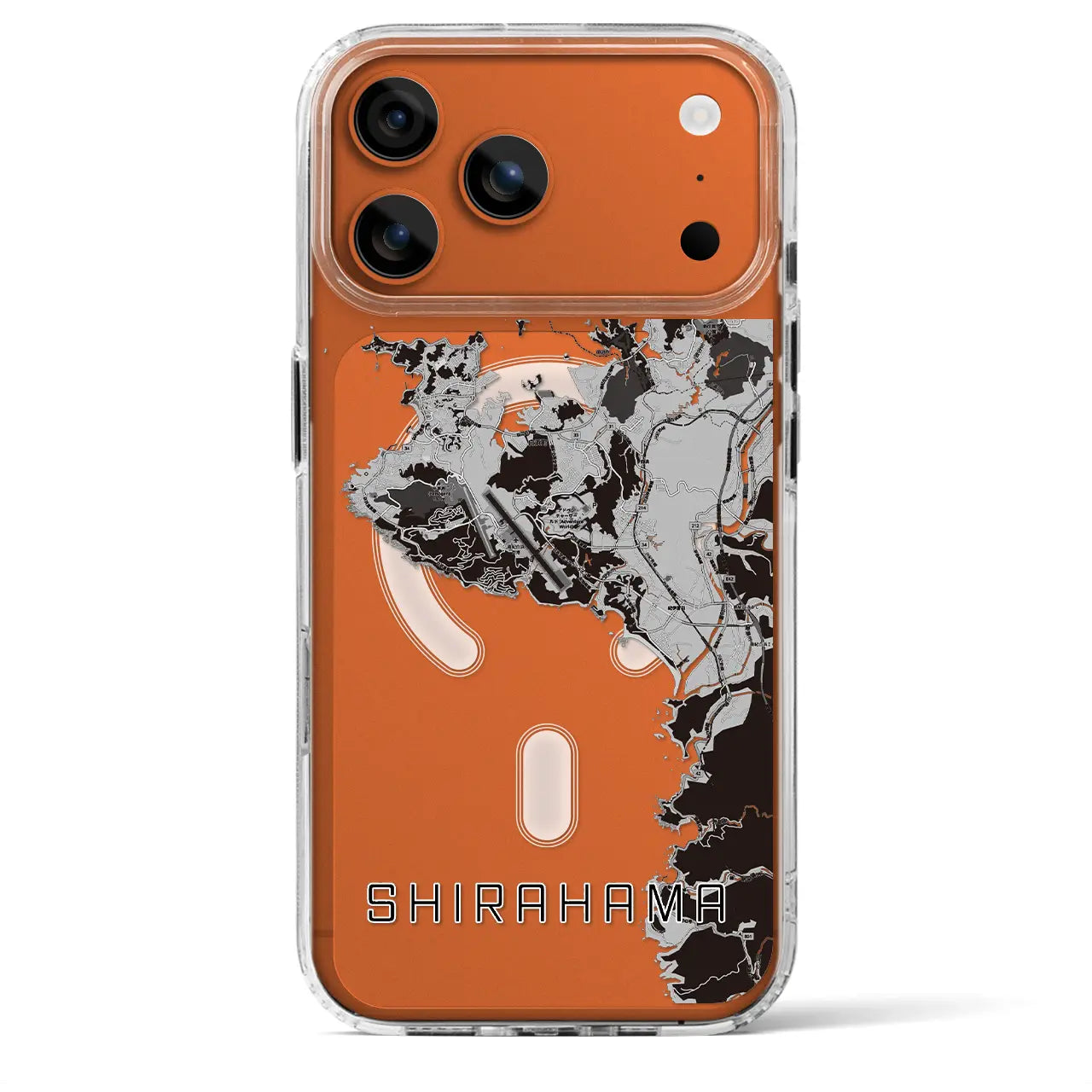 【白浜(和歌山県)】地図柄iPhoneケース(MagSafeタイプ)