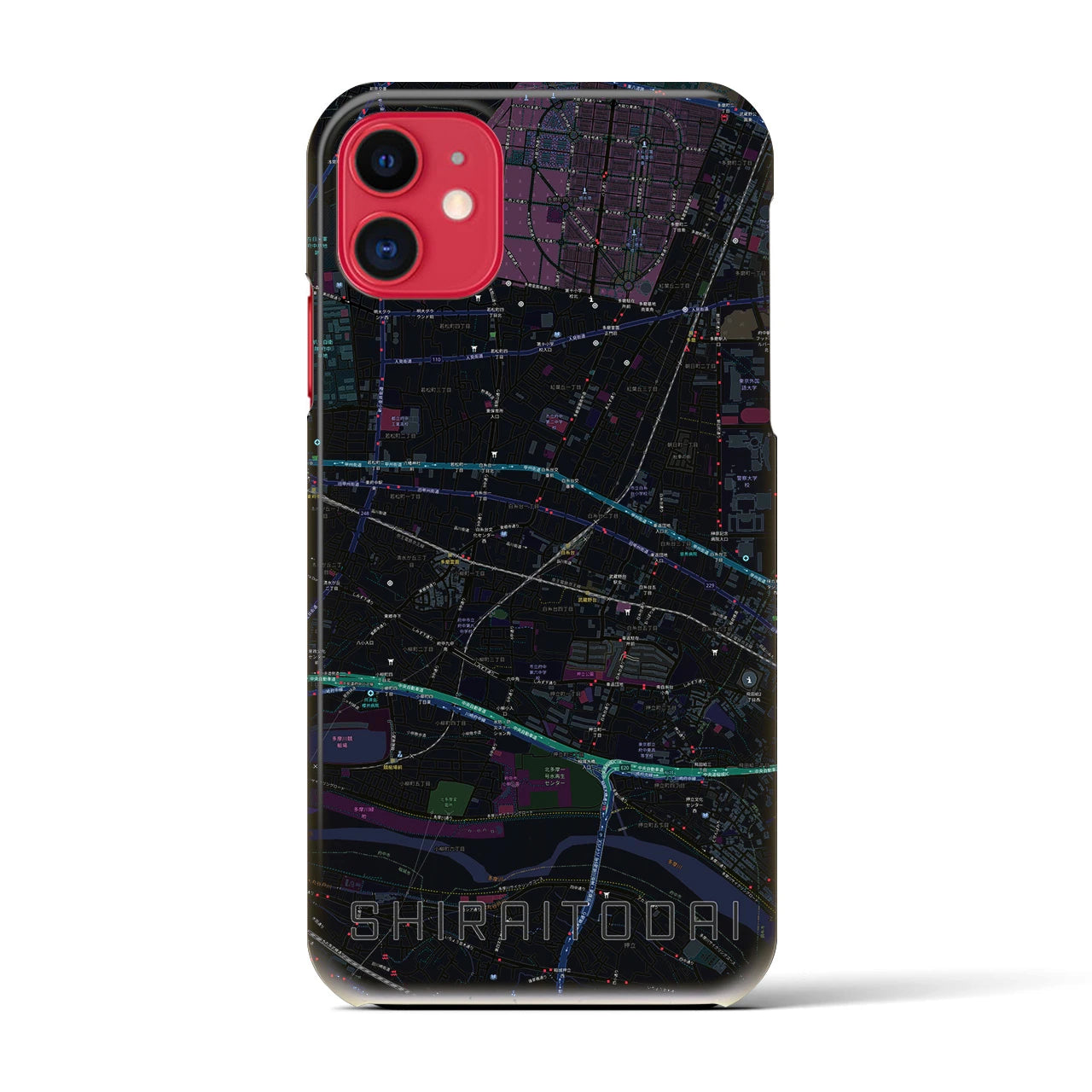 【白糸台(東京都)】地図柄iPhoneケース(バックカバータイプ)