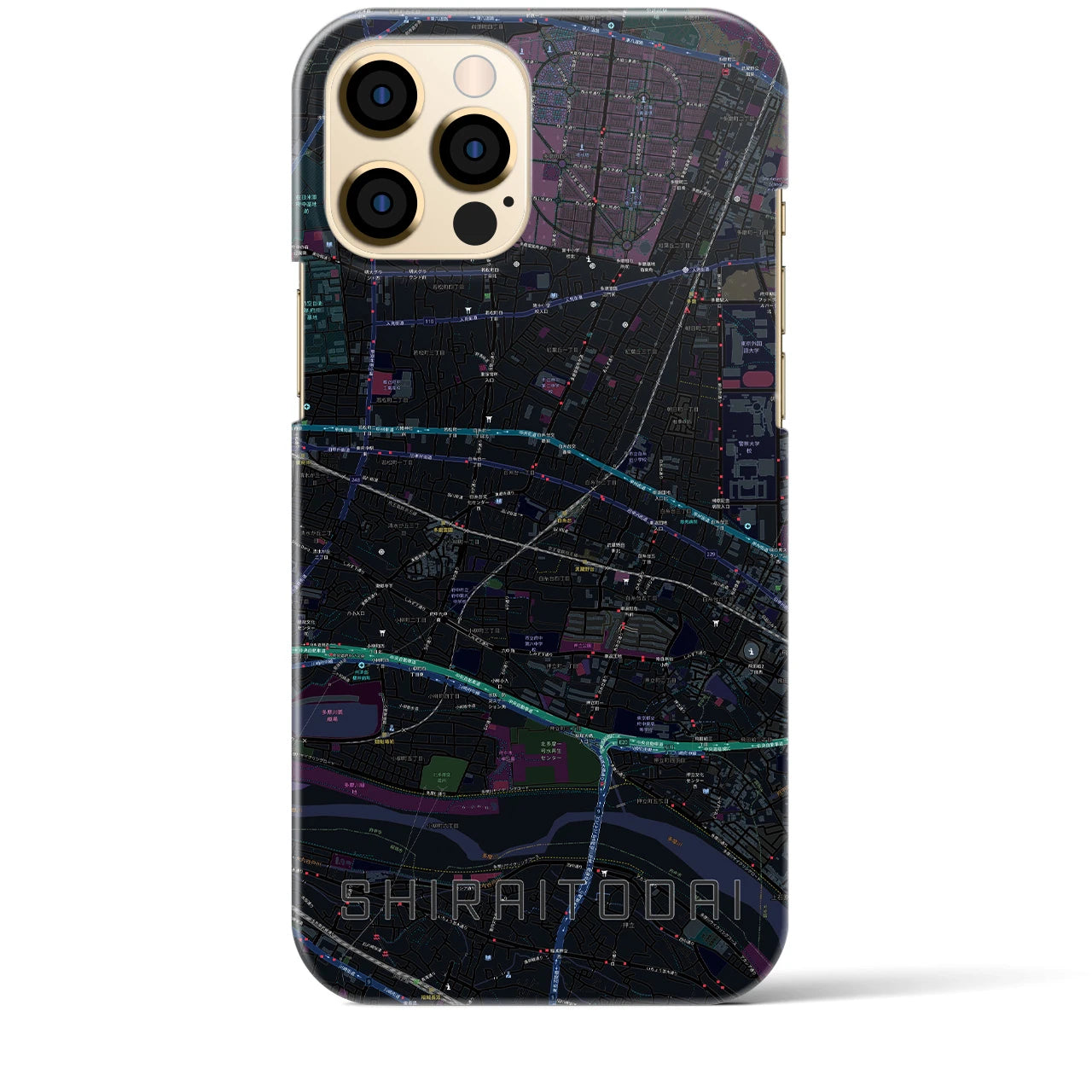 【白糸台(東京都)】地図柄iPhoneケース(バックカバータイプ)