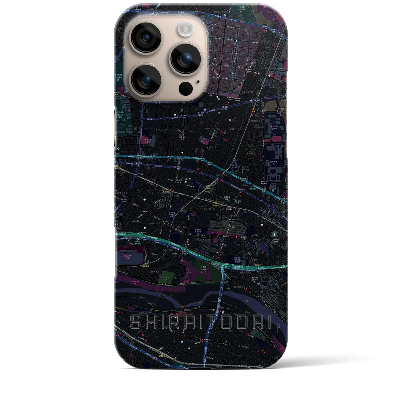 【白糸台(東京都)】地図柄iPhoneケース(バックカバータイプ)