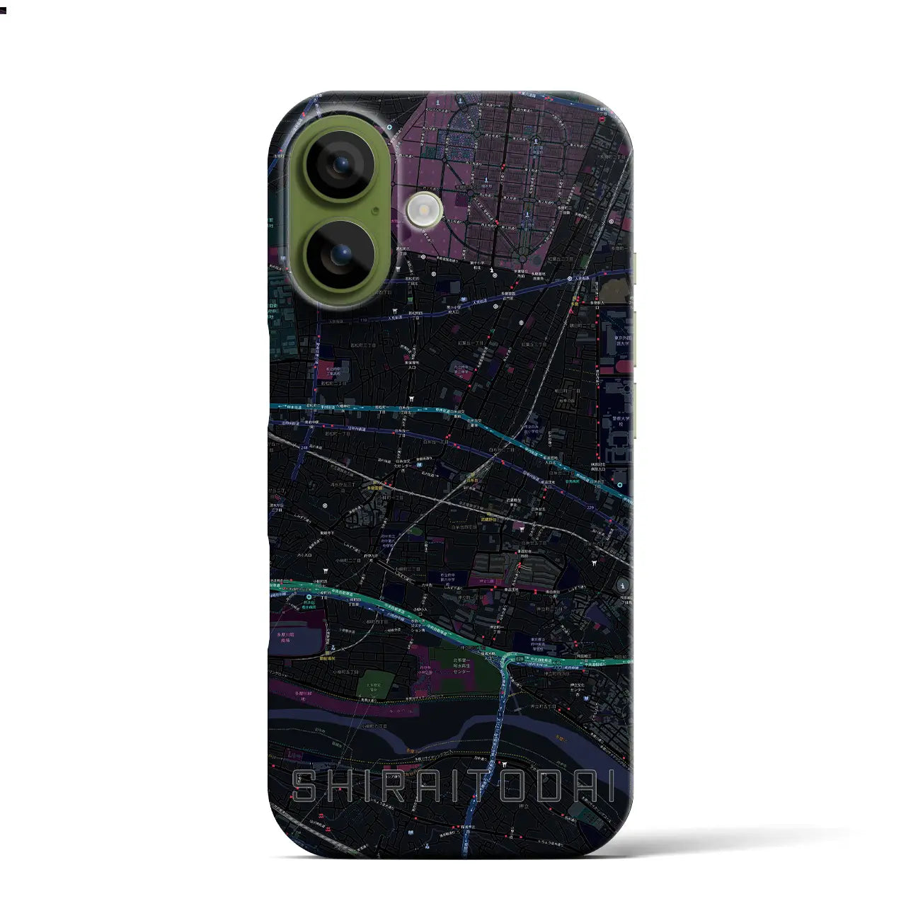 【白糸台(東京都)】地図柄iPhoneケース(バックカバータイプ)