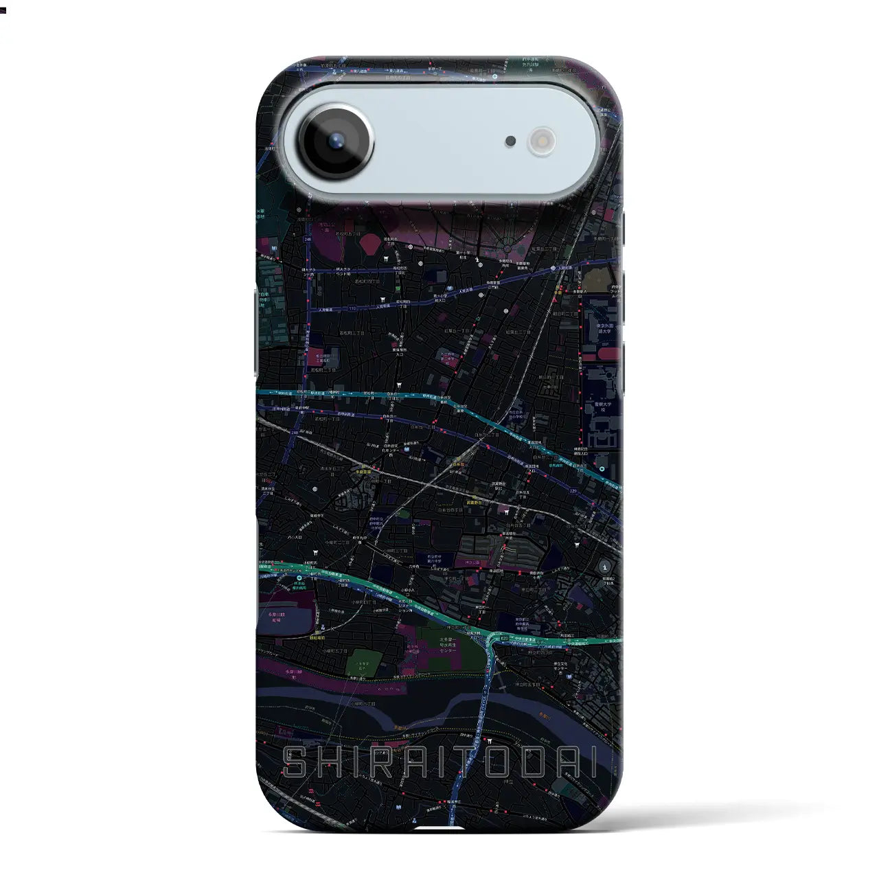 【白糸台(東京都)】地図柄iPhoneケース(バックカバータイプ)