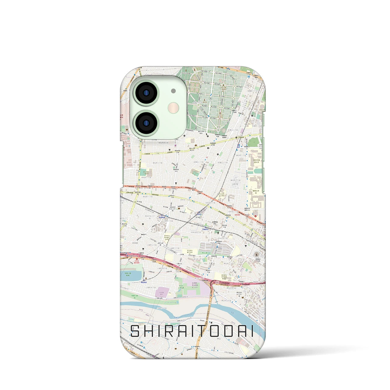 【白糸台(東京都)】地図柄iPhoneケース(バックカバータイプ)
