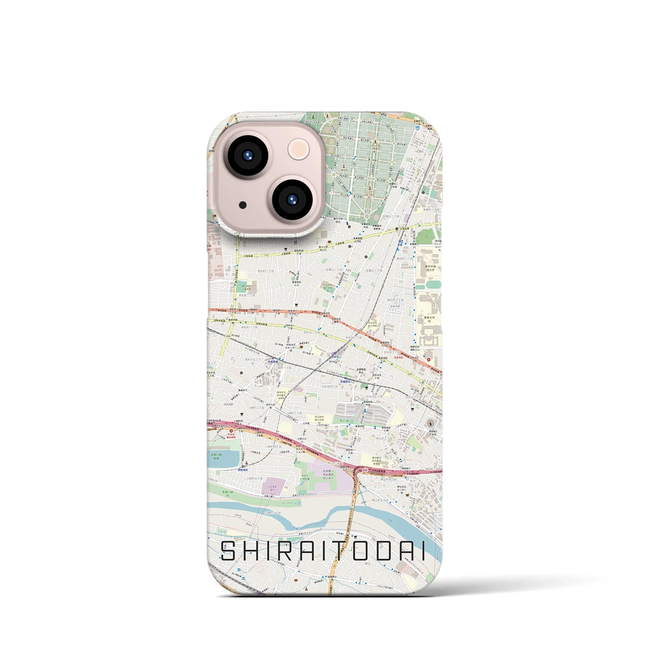【白糸台(東京都)】地図柄iPhoneケース(バックカバータイプ)