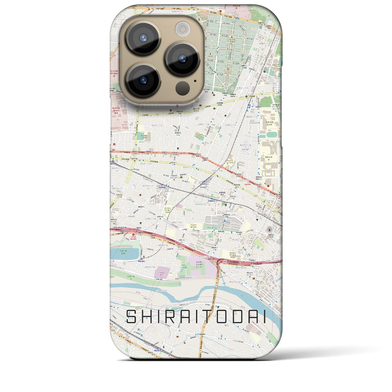 【白糸台(東京都)】地図柄iPhoneケース(バックカバータイプ)
