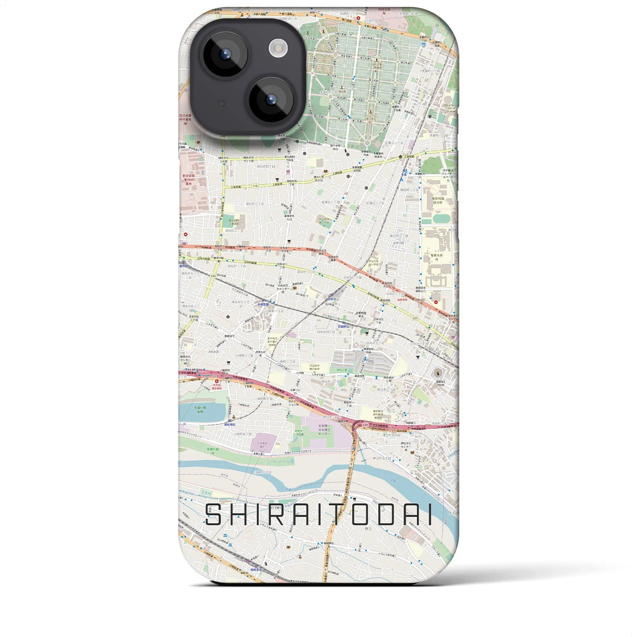 【白糸台(東京都)】地図柄iPhoneケース(バックカバータイプ)
