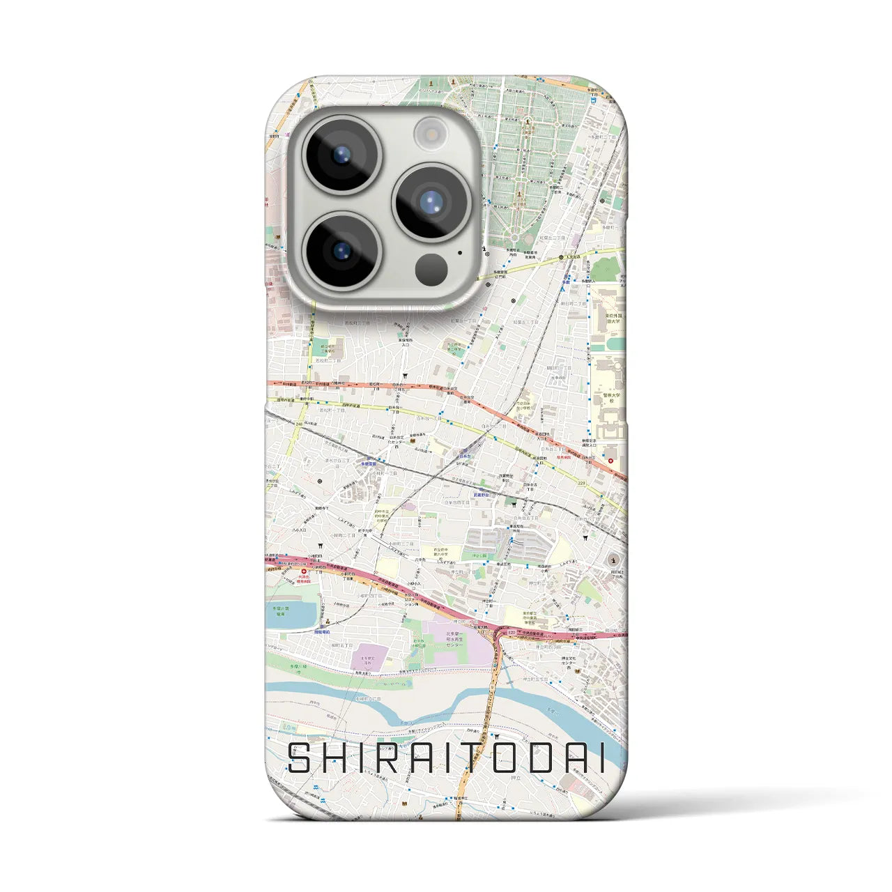 【白糸台(東京都)】地図柄iPhoneケース(バックカバータイプ)