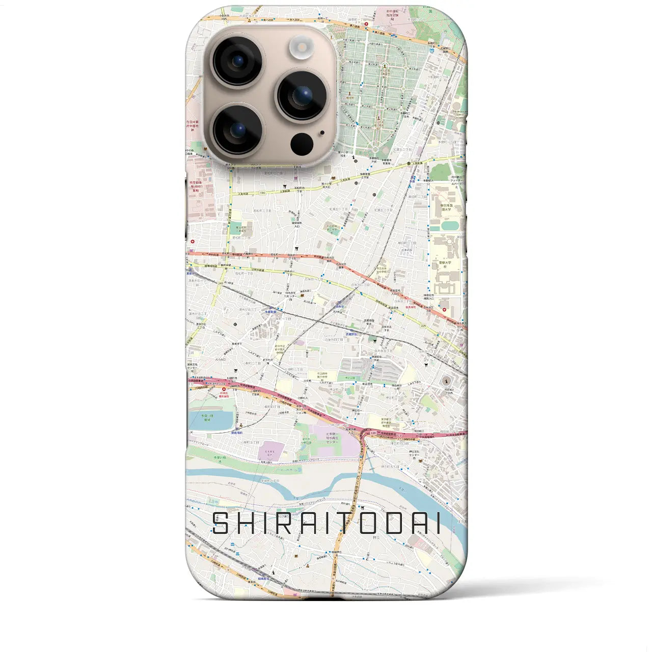 【白糸台(東京都)】地図柄iPhoneケース(バックカバータイプ)